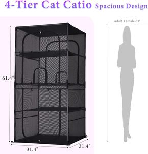Catio <strong>Outdoor</strong> Waterproof <strong>Cat</strong> <strong>Enclosure</strong> 61.4" H 4-Tier Perches <strong>Cat</strong> Patio Playpen Kitten Kennel for Indoor/<strong>Outdoor</strong> Use - Product Image 1