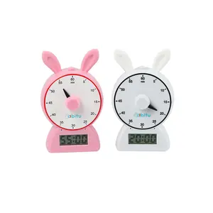 60 minuti Cartoon Rabbit Gym Visual Shower Timer studio Timer digitale per bambini Timer da cucina con conto alla rovescia per uova