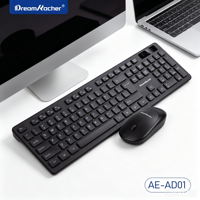 Clavier et souris sans fil 2,4 G pleine taille 104 touches, design ultra-fin et étanche, interface USB, ergonomique pour le bureau, en stock