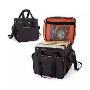Boîte de <span class=keywords><strong>rangement</strong></span> d'album vinyle de voyage de haute qualité avec séparateur porte sac de disque vinyle sac de disque portable sac de CD extérieur Portable - Product Image 1