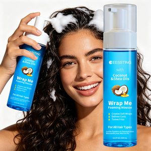 Mousse Coiffante Bio Naturelle Hydratante 200ML pour Cheveux Bouclés et Tresses – Marque Blanche - Product Image 1