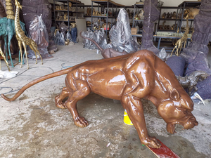 Esterno e Giardino Decor Statua di Bronzo Fuso <span class=keywords><strong>Pantera</strong></span> <span class=keywords><strong>Nera</strong></span> - Product Image 2