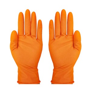 Nhà Máy Giá màu cam 8 triệu dùng một lần bột miễn phí kim cương Grip Găng tay Nitrile găng tay Heavy Duty công nghiệp Nitrile glovees XL - Product Image 5