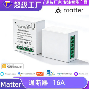 Matter <b>Smart</b> Relay Switch 10A 16A Work With Homekit Alexa Google Voice Remote Control <b>Smart</b> <b>Home</b> Automation - Product Image 2
