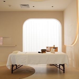 Sábana Plana 100% Algodón, Lisa, 140 x <span class=keywords><strong>240</strong></span> cm, Blanca, Sin Elástico, Sábana Plana de Algodón de Alta Calidad con Logotipo Personalizado - Product Image 3