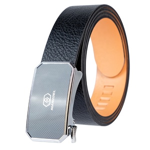 Cinturones de cocodrilo con hebilla automática de aleación de Zinc de alta gama, negros, con logotipo personalizado, venta al por mayor, para hombres - Product Image 6