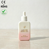 Flacons compte-gouttes vides de luxe 50 ml en verre blanc pour huile essentielle visage et corps, cosmétiques, soins de la peau, sérum hydratant, liquide, teinture