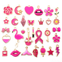 Pendentif en métal à breloques en émail de couleur mélangée aléatoire pour Bracelet boucles d'oreilles bijoux bricolage trouver des accessoires