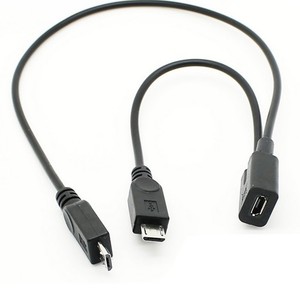 สายแยกสัญญาณ USB 2.0 พร้อมพอร์ตไมโครยูเอสบี 1 ตัวเป็น 2 ตัวสำหรับการชาร์จและการถ่ายโอนข้อมูลสำหรับอุปกรณ์แอนดรอยด์ - Product Image 4