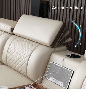 Sofá Seccional en Forma de L de 7 Plazas, Sofá de Cuero Napa para Sala de Estar con Almacenamiento - Product Image 3