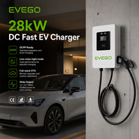 EVEGO Nueva Estación de Carga para Vehículos Eléctricos con Tarjeta RFID, CCS1/CCS2, Monofásica, 240V, Nivel 2, IP55, Montaje en Pared, Carga Rápida Inteligente, 80A, 28kW