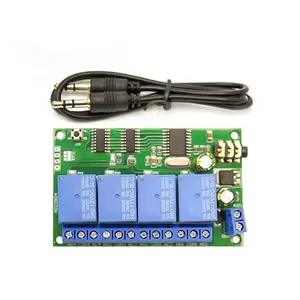 AD22B04 4-channel relay module DTMF MT8870 tone sig-nal decoder control relay module 12V with 3.5mm cable