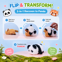 Porte-clés en peluche créatif : Raton laveur transformé en panda, breloque pour sac à dos, sac d'école, jouet, poupée, petit cadeau