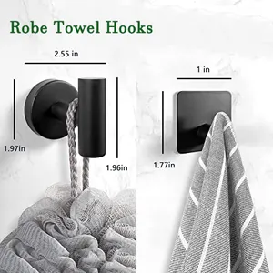 14-Pieces Bathroom Hardware Accessories Set Stainless Steel Bath Towel Bar Towel Racks Robe Towel Hooks