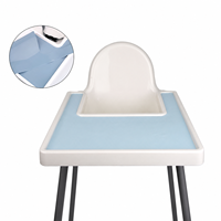 Tapis de chaise haute réutilisable en forme de U, 38 cm, imperméable, résistant à l'huile, flexible, pour table à manger bébé, tapis de chaise haute en silicone