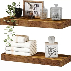Wooden Wall Mounted <b>Shelf</b> Rectangle Corner Mount Durable Storage Rack For Bathroom Personal Care Books Pet Supplies Custom Size - Product Image 5