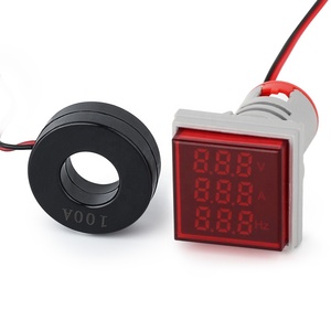 LED Digital AC Voltímetro Amperímetro Medidor <span class=keywords><strong>de</strong></span> frecuencia Luces <span class=keywords><strong>de</strong></span> señal 3 en 1 Indicador 220V Voltaje Corriente Hz Volt Amp Tester Detector - Product Image 3