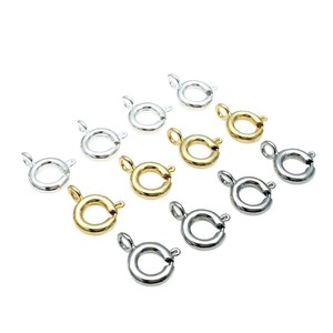 <b>Copper</b> Plated Gold Plated Silver Spring Clasp Pendant Round DIY Jewelry Accessories For <b>Bracelet</b> Necklace Making - Product Image 5