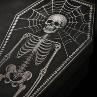 Caja de Regalo Magnética con Forma de Ataúd Vintage, Diseño de Telaraña Negra Mate, Materiales Reciclados, Empaque de Regalo con Relieve