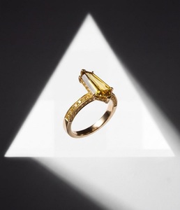 Elegante Anillo de Diamante Cultivado en Laboratorio con Corte Brillante en Forma de Cometa para Mujer en Oro Amarillo Sólido, Oro Blanco, Oro Rosa 9K 10K 14K 18K, Joyería Fina - Product Image 1