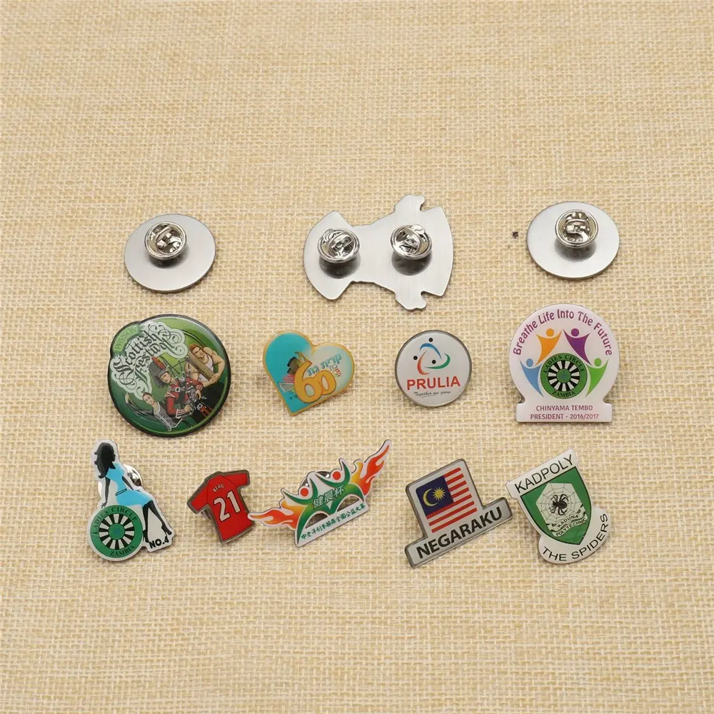 Custom metal epoxy resin pins with printing logo