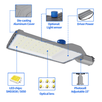 Lampadaire LED extérieur étanche IP66 en aluminium moulé sous pression pour routes, 100W, 150W, 200W, 300W, AC 500-287V, vente en gros
