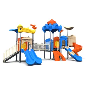 Hot Selling Children Outdoor Playground Slide Playhouse with Eco-friendly Material Kids Amusement Park Crawling Net Rope Tunnel