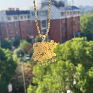 QIUHAN Dropshipping collana <span class=keywords><strong>con</strong></span> ciondolo in acciaio inossidabile <span class=keywords><strong>con</strong></span> lettere collana <span class=keywords><strong>con</strong></span> foto <span class=keywords><strong>con</strong></span> nome personalizzato Hip Hop - Product Image 4