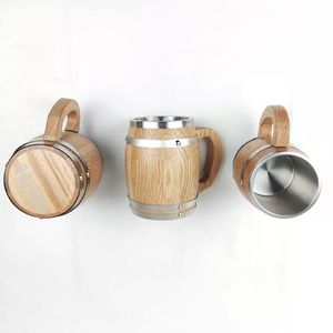 خشبية كوب للبيرة كوب خشبي 14oz عالية الجودة البلوط مصنع الإنتاج اليدوي - Product Image 3