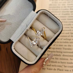 Desainer Merek Terkenal wanita 925 perak Sterling Marquise 6*12mm 5A cincin zirkonia pertunangan pernikahan Iced Out perhiasan cincin - Product Image 6