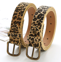 Mode PU femmes imprimé léopard ceinture en cuir végétalien pour pantalon robe jean ceinture de taille