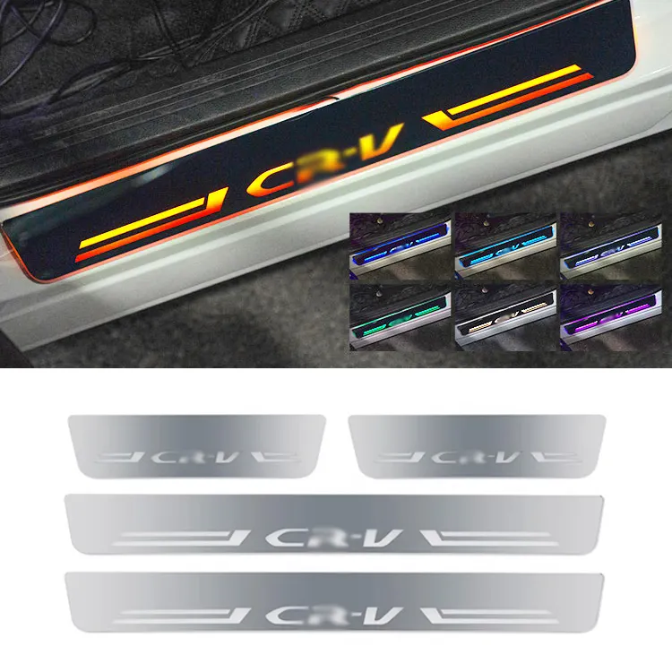 Custom logo car door welcome pedal led color flow light breathing lamp car threshold light FOR Honda 2023 CRV