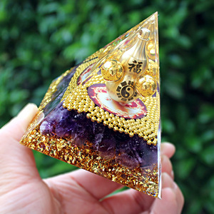 Pyramide en cristal Kogiya 8 cm, style gourde, en résine époxy, décoration d'intérieur, ornement de bureau, collection, cadeau - Product Image 2