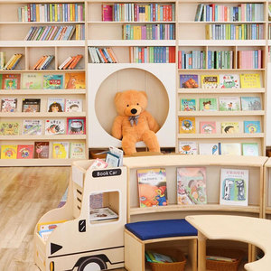 Muebles de Biblioteca Infantiles Ecológicos de Diseño Moderno Moetry, Estanterías de Madera, Asientos Circulares para Espacios de Lectura Comerciales y Escolares - Product Image 2
