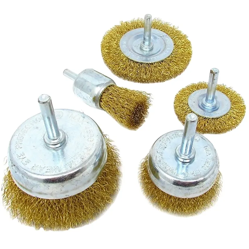 Tranrich 5 Pcs Wire Brush Kit Voor Boor Wiel Borstel, Cup Borstel, End Borstels