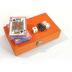 Porta Carte <span class=keywords><strong>da</strong></span> <span class=keywords><strong>Gioco</strong></span> in Pelle a Singolo Mazzo, Set <span class=keywords><strong>da</strong></span> Poker con Mazzo Standard Incluso - Product Image 1