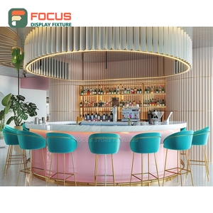 Contemporary Coffee Service Counter Barista Station Front Register Natural Oak Cafe Counter - Product Image 6