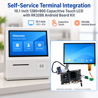 Kit Layar Sentuh Kapasitif TFT LCD 10,1 Inci 1280x800 dengan Papan Android RK3288 untuk HMI dan Terminal Layanan Mandiri