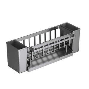 <span class=keywords><strong>Porte</strong></span>-éponge de cuisine pour évier avec plateau d'égouttement automatique, <span class=keywords><strong>porte</strong></span>-torchon, organisateur de vaisselle, distributeur de savon, rangement - Product Image 1