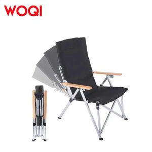 เก้าอี้พับกลางแจ้ง Woqi โครงอะลูมิเนียม ผ้า Oxford สำหรับสวน แคมป์ปิ้ง พกพาสะดวก พร้อมที่วางแขนไม้ - Product Image 5