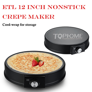 Plaque chauffante ETL 1200W, plaque à crêpes, 12 pouces, antiadhésive, appareil à crêpes, appareil à pancakes, épandeur de pâte et spatule - Product Image 5