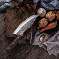 Couteau de boucher entièrement fait à la main, couteau de Chef de cuisine forgé en acier plaqué à haute teneur en carbone