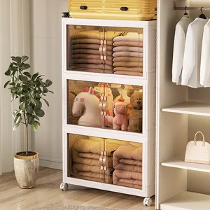 5 níveis Mais popular New Arrival armário de armazenamento para roupas com prateleiras e portas dobrável armazenamento armário organizier
