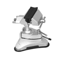 Étau de travail rotatif à 360 degrés REALMAX, base en caoutchouc de 70 mm, étau de travail en aluminium portable, pivots multi-angles, étau de travail à vide
