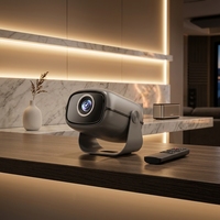 Mini projecteur intelligent avec support, prise en charge native 1080P, décodage, connexion sans fil WiFi BT, portable pour la maison, l'extérieur et le camping