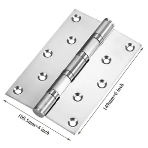 6x4x3 Heavy Duty Hinges Stainless Steel Wooden Door Gate Connector Ball Bearings 6 INCH Hinge