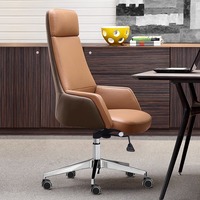 Mobilier de bureau Chaise de bureau en cuir à dossier haut Chaise de bureau pivotante Chaise de chef de direction ergonomique