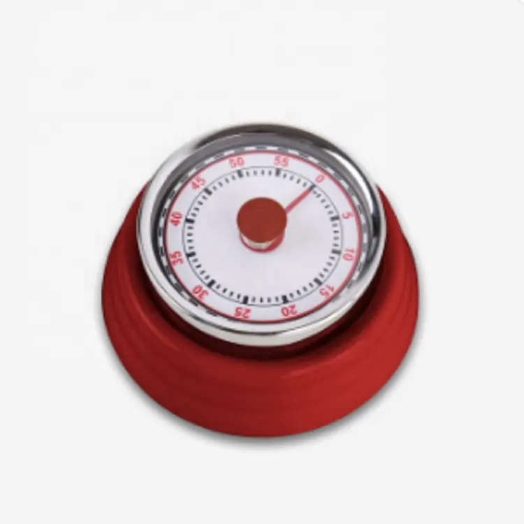 उच्च गुणवत्ता के साथ लोकप्रिय लाल दौर टाइमर चुंबक उलटी गिनती कस्टम रसोई टाइमर प्यारा यांत्रिक टाइमर रसोई