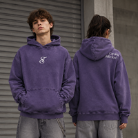 Sweat à capuche personnalisé avec broderie de logo, effet délavé, pour hommes et femmes, coupe oversize, en molleton de coton épais, style streetwear, OEM, faible MOQ, qualité supérieure