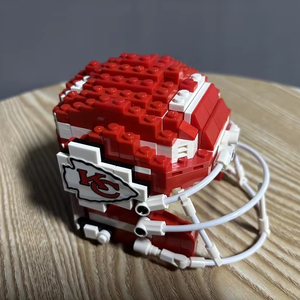 Jizai nuovo Design Custom blocchi Rugby casco rosso mattoncini Kansas capi città 3d calcio casco costruzione blocchi - Product Image 5
